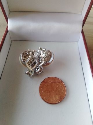 Pendientes de oro blanco 18 kty brillantes 
