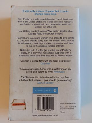 Libro "The Testament" de John Grisham