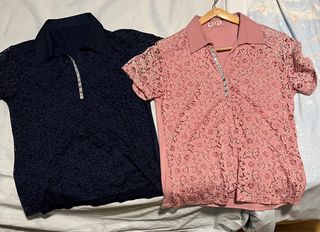 N.2 maglie eleganti con strasse e pizzo
