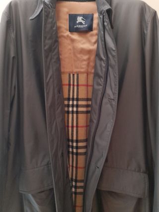 BURBERRY.GABARDINA con forro polar gris