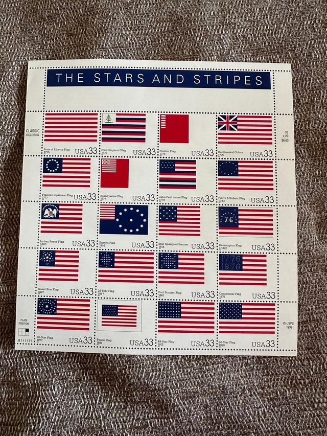 Sellos de Estados Unidos, serie Stars and Stripes