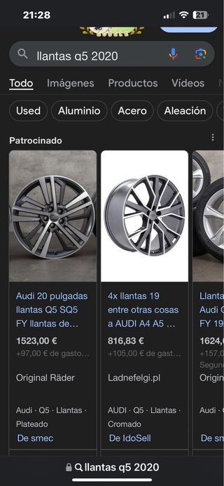 Llantas de Q5 ORIGdel año 2020 con neumaticos 17”