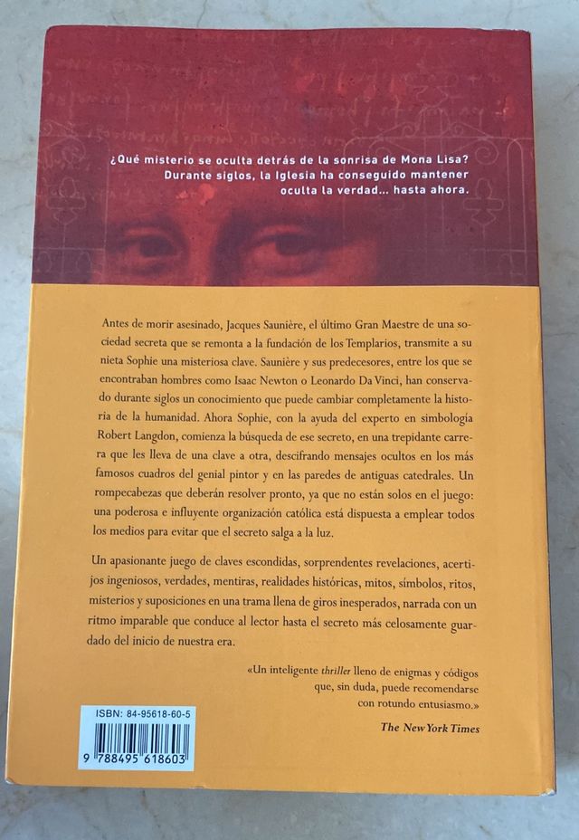 Libro "El código Da Vinci" Dan Brown 