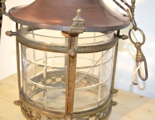 FAROL ORIENTAL ORIGINAL EN BRONCE S. XIX AL XX