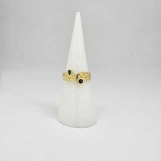 Anillo Oro 18K Con Cuarzo Verde y Azul