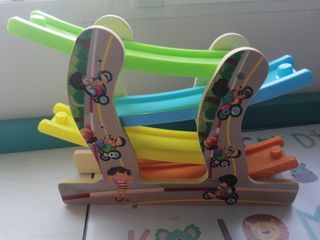 Pista coches de madera para bebe