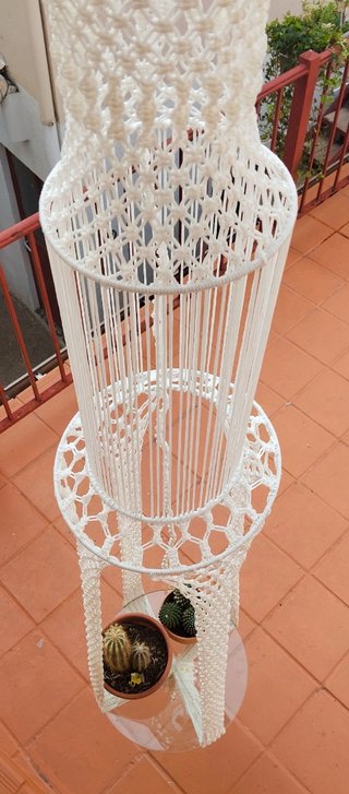 Lampara- mesa macramé