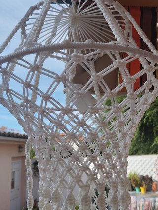 Lampara- mesa macramé
