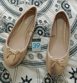 Zapatillas Bailarinas Doradas Mujer