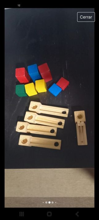 Tobogan de bolas,  de madera
