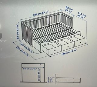 Cama Hemnes, incluye colchones