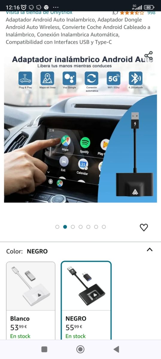 ADAPTADOR ANDROID PARA COCHE 