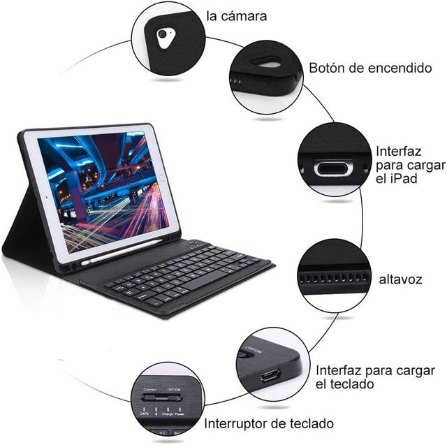 Custodia con tastiera DINGRICH per iPad 9.7 2018/6th