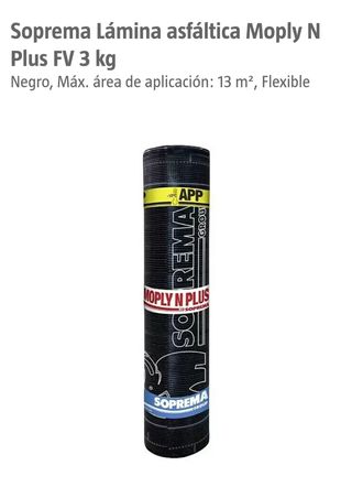 Lámina asfáltica Moply N Plus FV 3 kg