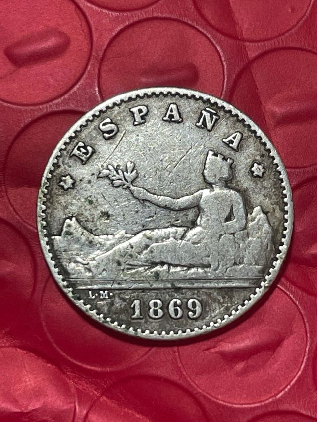 MONEDA DE PLATA 50 centimos años 1869