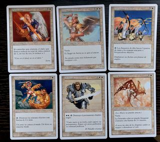 Cartas magic blancas y negras septima antiguas