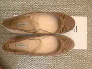 Bailarinas terciopelo rosa talla 39