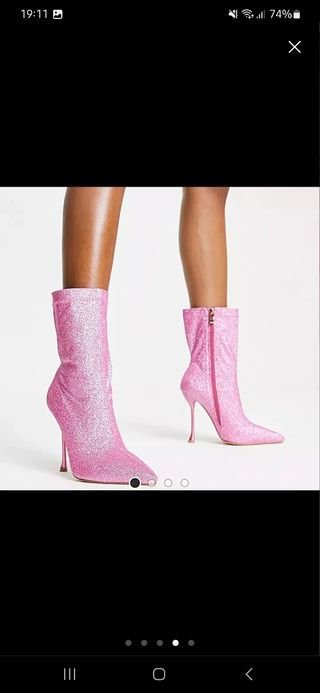 Botines rosa purpurina tacón aguja SIMMI LONDON 