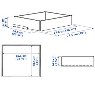 Cajón blanco con frente de vidrio para armario