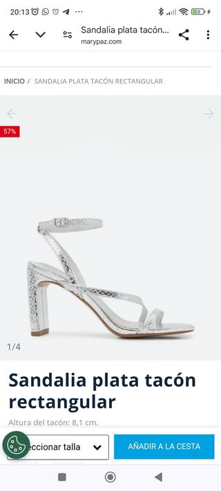 A estrenar Sandalia plata. Talla 40. Marypaz