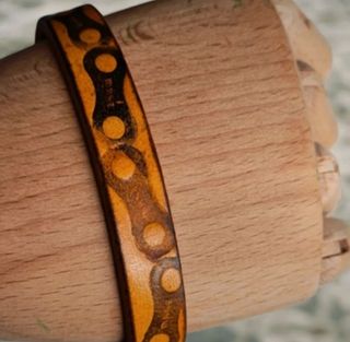 Pulsera de cuero eslabones cadena 