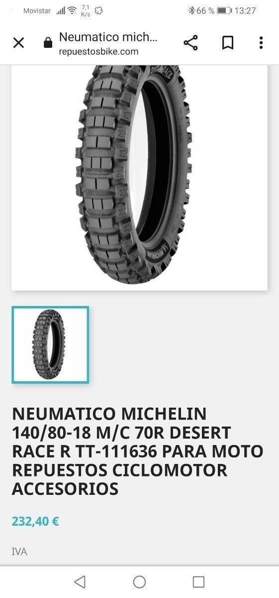 Neumático Michelin Desert race