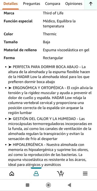 Almohadas viscoelástica individual