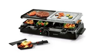 Placa raclette con piedra caliente