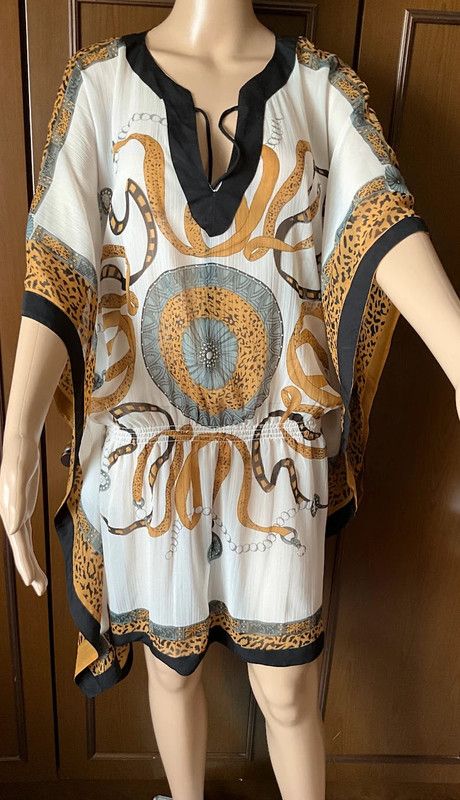 Tunica leggera Honey Donna, colore bianco marrone