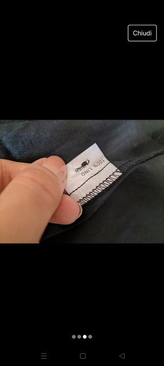 Camicia 100% lino blu donna