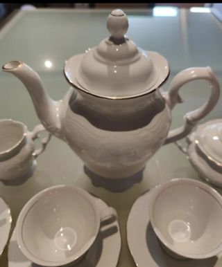 Juego café de Alhambra con filo de oro