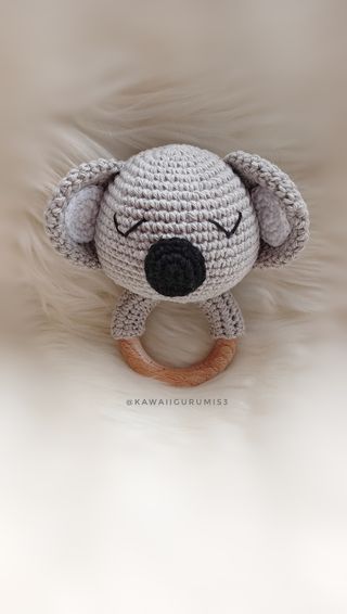 bebé koala sonajero amigurumi ganchillo