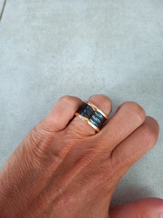 Anillo Bulgari B.zero 1, oro rosa y onix