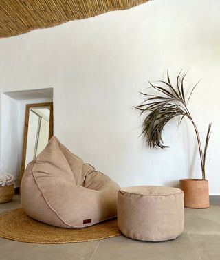 Reposapiés puff sofa de algodón para salon  45x30