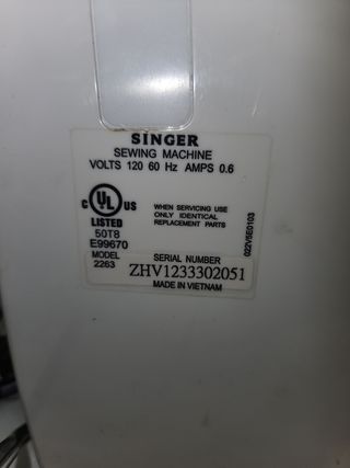MAQUINA DE COSER SINGER 2263 ELECTRICA