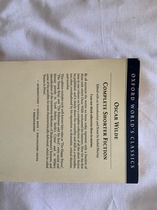 Libro: “Complete Shorter Fiction”, Oscar Wilde