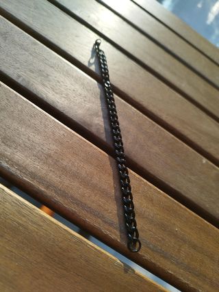 Bracciale catena cubana NERA in acciaio 6mm 17 cm