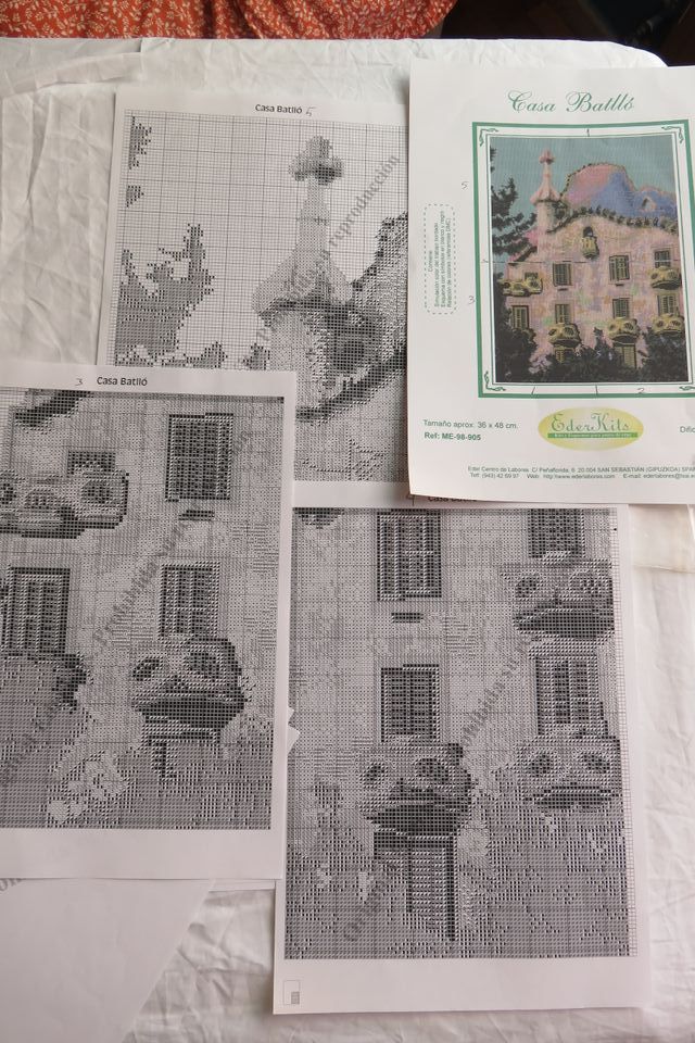 Punto de cruz esquema Casa Batllo