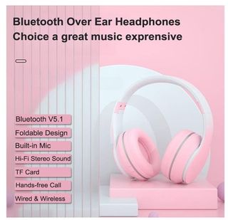 Cuffie Wireless Over-Ear Bambini microfono rosa