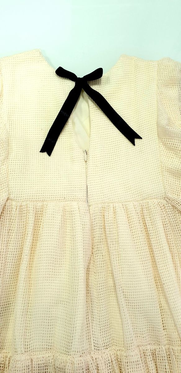 VESTIDO REJILLA Y ENCAJE NIÑA