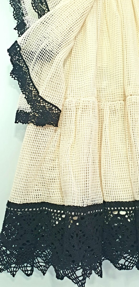 VESTIDO REJILLA Y ENCAJE NIÑA