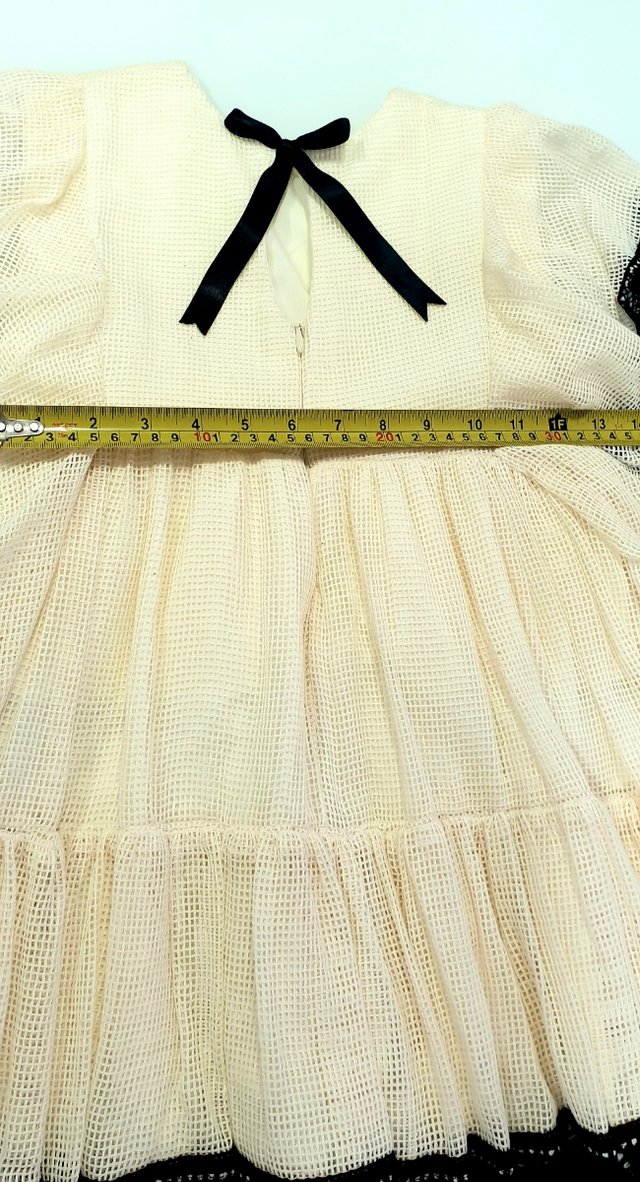 VESTIDO REJILLA Y ENCAJE NIÑA