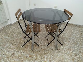 Mesa cristal redonda
