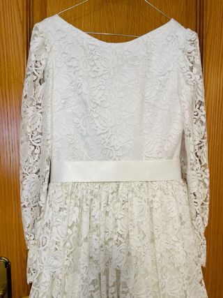 Vestido de novia encaje.Regalo tul con sus flores