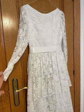 Vestido de novia encaje.Regalo tul con sus flores