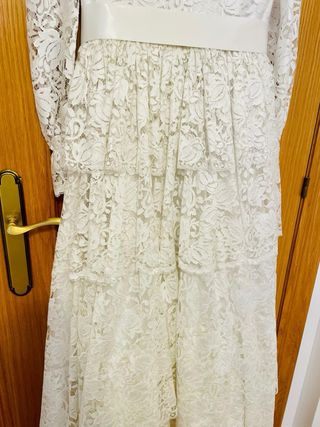 Vestido de novia encaje.Regalo tul con sus flores