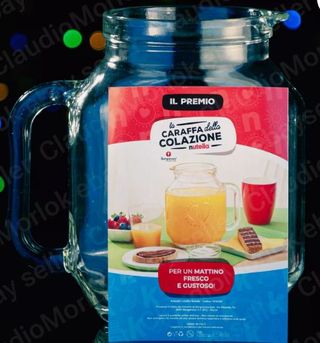 Caraffa in vetro NUTELLA forma vasetto di nutella