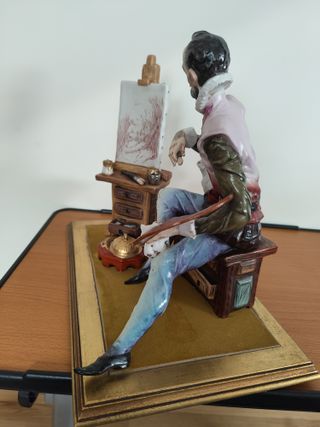 Figura del Quijote pintando a Cervantes