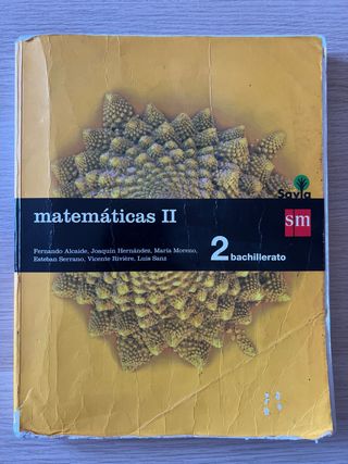 Libro Matematicas SM de 2º de Bachillerato