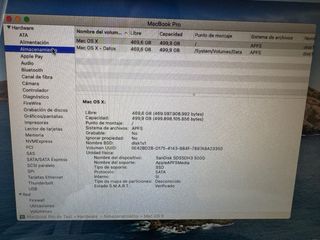 MacBook Pro 13” con 16 GB RAM, SSD 500 GB